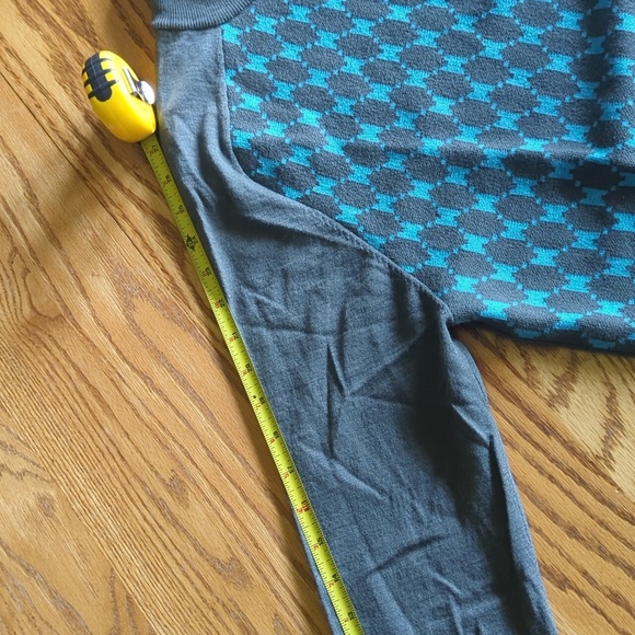 G Mac 100% Merino Wool Sports 3/4 Zip Mens Sweater Size Medium Abstract Print - Picture 7 of 7